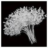 20pcs Acrylic Bead Flower Stems with Crystal...
