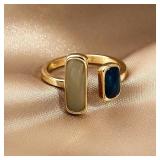 New Adjustable Colorful Drip Glaze Ring Women...