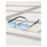 2 PCS Fashionable Trendy Frameless Rectangular...