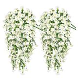 2Pc 75cm White Artificial Morning Glory Wall...
