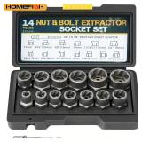 14 Pieces Impact Bolt & Nut Remover Set Cr-Mo...
