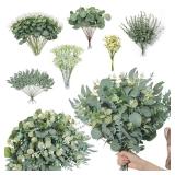 25Pcs Artificial Mixed Eucalyptus Leaves Stems...