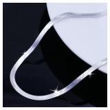 New 925 Sterling Silver fine 4MM Blade Chain...