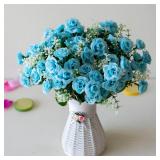 30cm 15Heads Artificial Mini Roses Flower...