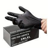 20PCS Black Nitrile Gloves Thickened Disposable...