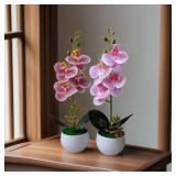 Realistic Artificial Orchid Potted Plant with...