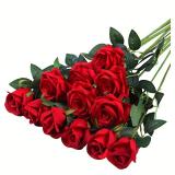 12pcs Realistic Artificial Rose Bouquet for...