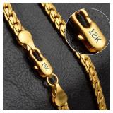 18K Gold plated 6mm Full Sideways Necklace...