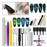 8 Pcs Nail Art Magnetic Stick Wand Pen Set for...