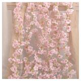 Artificial Sakura Flowers Vine Hanging Fake...