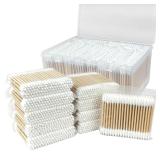 100 Round Headed Cotton Swabs, Double Round...