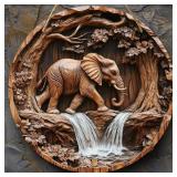 1 Piece 2D Wooden Hanging Sign Vintage Elephant...