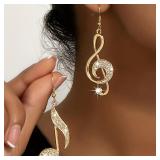 Exquisite Rhinestone Music Symbol Pendant Drop...