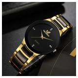 1 Pcs hot sale black dial steel quartz men...