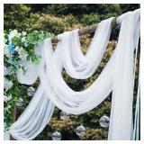 10M Sheer Crystal Wedding Tulle Roll Organza...