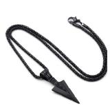 Men Black Long Necklace for Men Women with...