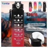 Sports Water Bottle with Time-Tracking Straw...