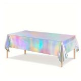 1pc, Laser Rainbow Theme Party Tablecloth,...