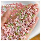 30pcs 3D Mixed Size Pearl Resin Flower Rose...