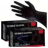 50PCS Disposable Black Nitrile Gloves for...