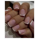 24pcs/set short square fake nails for women...