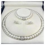 3 PCS Imitation Pearl Fireball Necklace...