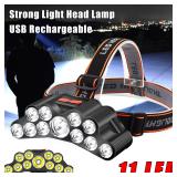 Powerful 11 LED 1pc Headlamp Built-in 18650...