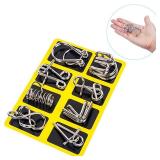 8Pcs/Set Metal Montessori Puzzle Wire IQ Mind...