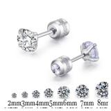 1 Pair 5mm in Random Color Titanium Steel Stud...