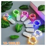 Battery Powered LED String Lights 100LED Copper...