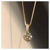 Huitan Eternity Pendant Necklace with Round...