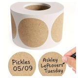 500 pcs / 4 roll ,kraft round self-adhesive...