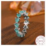 1 PC S925 sterling silver plated Green Heart...