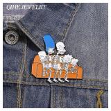Animated Sitcom Punk Skull Brooch Enamel Pins...