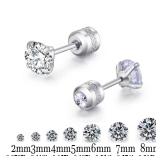 1 Pair 5mm in Random Color Titanium Steel Stud...