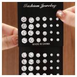 New 12 Pair/Pack White Shiny Wedding Stud...