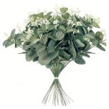 5Pcs Of Eucalyptus Leaf Stems Green Artificial...