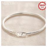 925 Sterling silver plated 3mm Snake Bone...