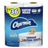 $19 Charmin Ultra Soft Toilet Paper, 6 Super Mega