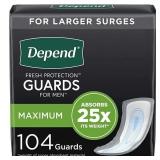 $27 Depend Incontinence Guards for Men, Maximum Ab