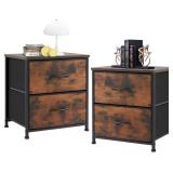 $62 2 Drawer Nightstand Set of 2, Small Dresser wi