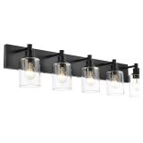 $154 Bathroom Vanity Light Fixtures Black 5- Light