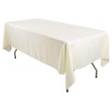 $73 10 Pack 60 x 84 Inch Rectangle Ivory Polyester