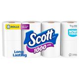 $9 Scott 1000 Toilet Paper, 8 Rolls, Septic-Safe,