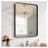 $46 Black Bathroom Mirror 24 x 28 in Vanity Mirror