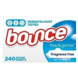 $10 Bounce Fabric Softener Sheets - Free & Gentle
