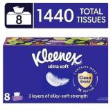 $20 Kleenex Ultra Soft Facial Tissues, 8 Flat Boxe