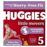 $55 Huggies Little Movers Baby Diapers, Size 5 (27