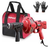 $109 POPULO 120V Auto Feed Drain Auger,23 FT Drain