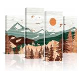 $45 Apicoture Boho Mountain Wall Art Minimalist Wo